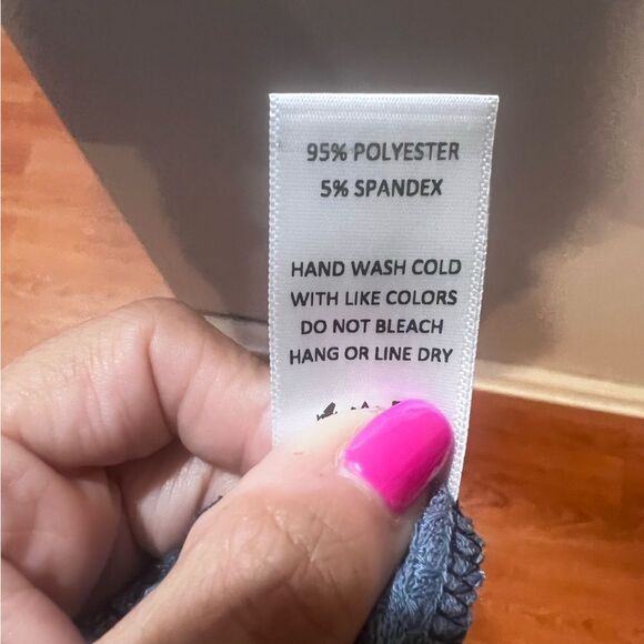 Sage the Label Anthropologie Navy Blue Tie-Dye Waffle Knit Cardigan size medium - Picture 10 of 10